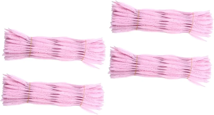 400 Pcs Wave Twist Stick Twistable Stick Toy Cleaners for Craft for Smoking White School Art Pink Craft Supplies Polyester Plus Iron Wire Child Pipeline