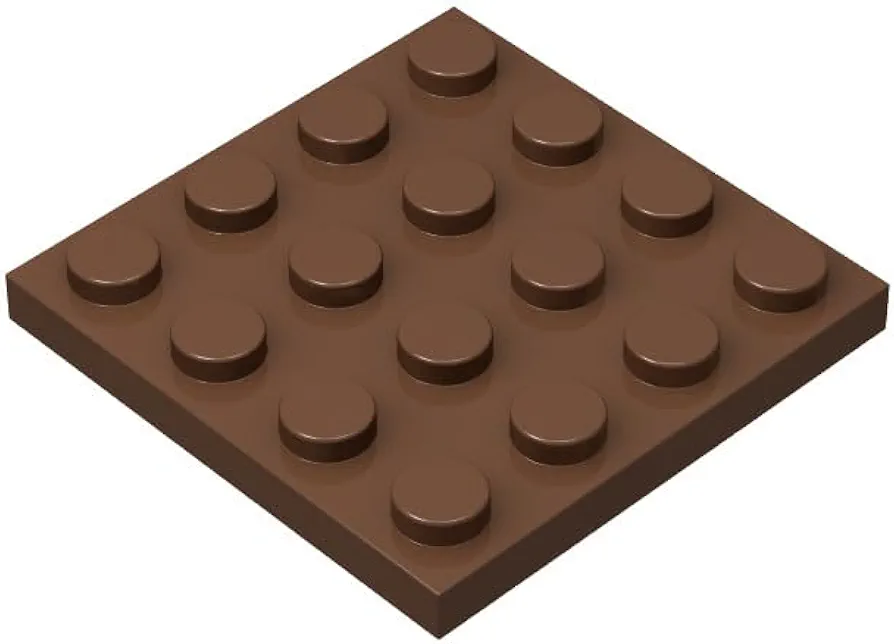 Classic Brown Plates Bulk, Brown Plate 4x4, Building Plates Flat 50 Pcs, Compatible with Lego Parts and Pieces: 4x4 Brown Plates(Color: Brown)