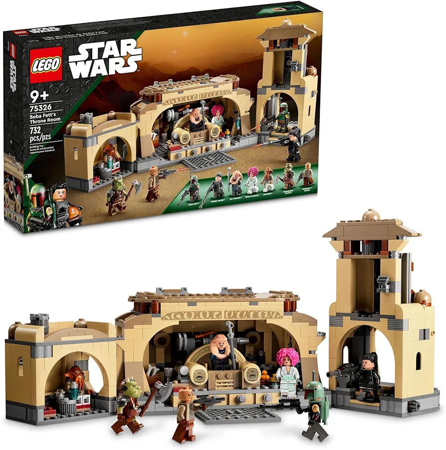 LEGO Star Wars Boba Fett’s Throne Room Building Kit 75326, with Jabba The Hutt Palace and 7 Minifigures, Star Wars Building Set, Great Gift for Star Wars Fans, Boys, Girls, Kids Age 7+ Years Old