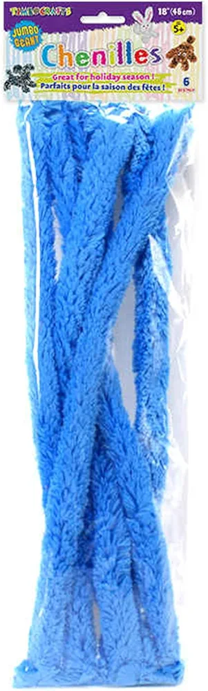 Time 4 Crafts CTG 72-Pack Arts Fluffy, 18 inches, Blue Craft Pipe Cleaners