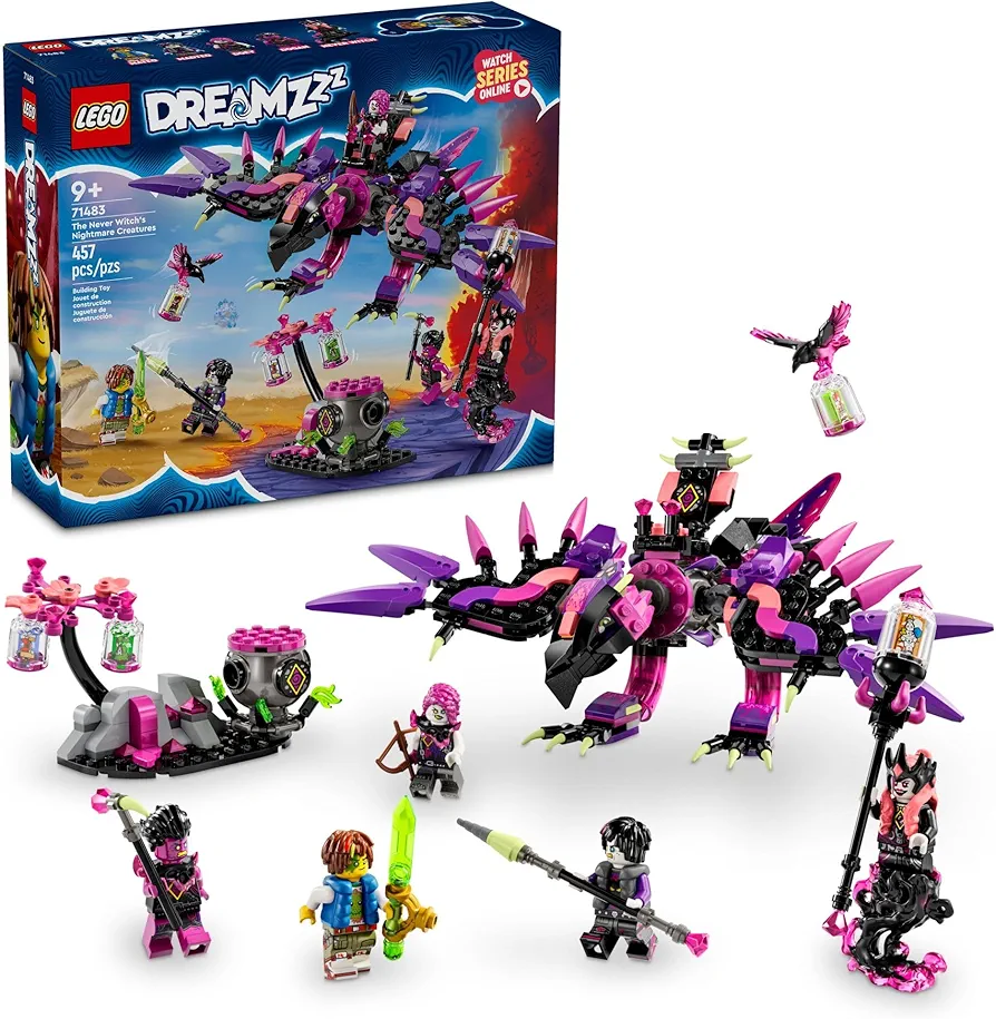 LEGO DREAMZzz The Never Witch’s Nightmare Creatures, Animal Toy Set for Kids, Build a Cauldron, Wolf or Raven Figure, Fantasy Playset for Boys and Girls Ages 9 and Up, 71483