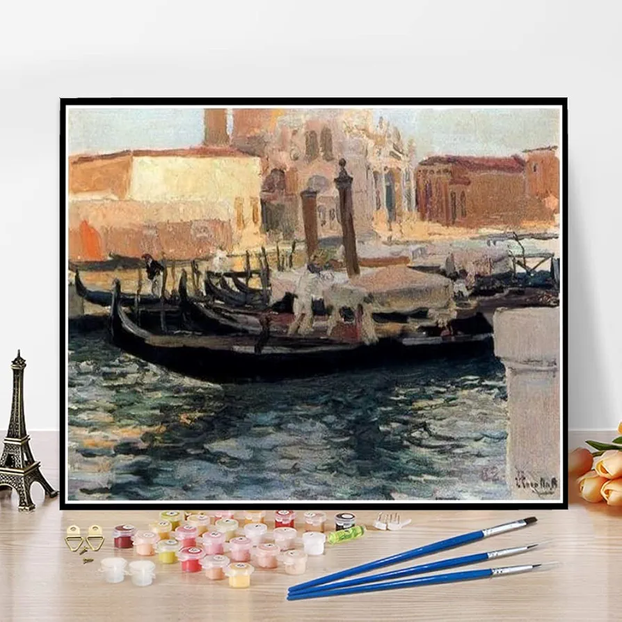 DIY Oil Painting Kit,La Salute Venice Painting by Joaquin Sorolla Arts Craft for Home Wall Decor