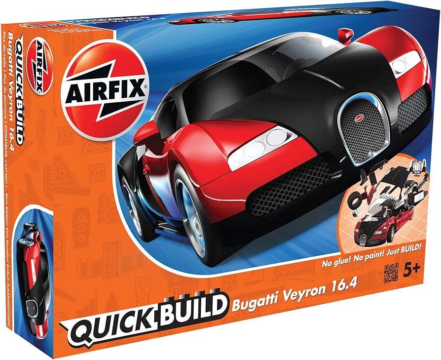 Airfix Quickbuild J6020 Quickbuild Bugatti 16 4 Veyron Black Red