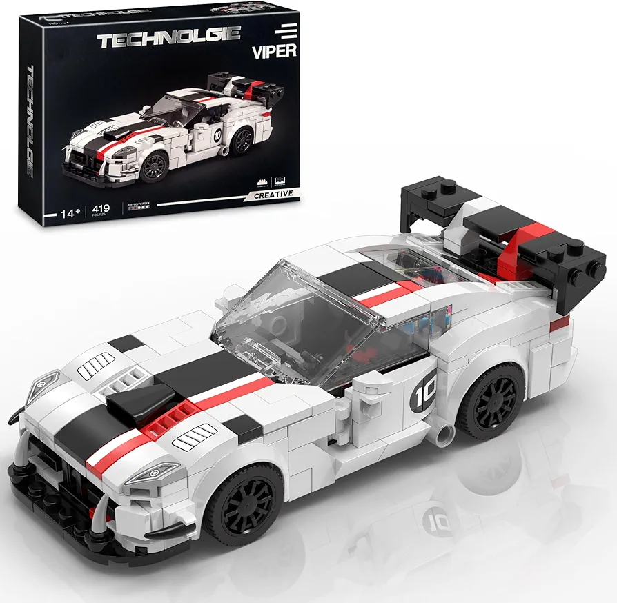 Racing Cars Building Block Sets for Boys,Super Car Building Kit, Cool DIY Bricks Collectible Model Toy Car for Adults Kids 6 7 8 12+, 419 Pcs