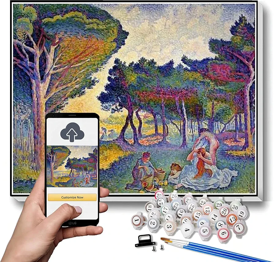 DIY Painting Kits for Adults by The Mediterranean Painting by Henri-Edmond Cross Arts Craft for Home Wall Decor