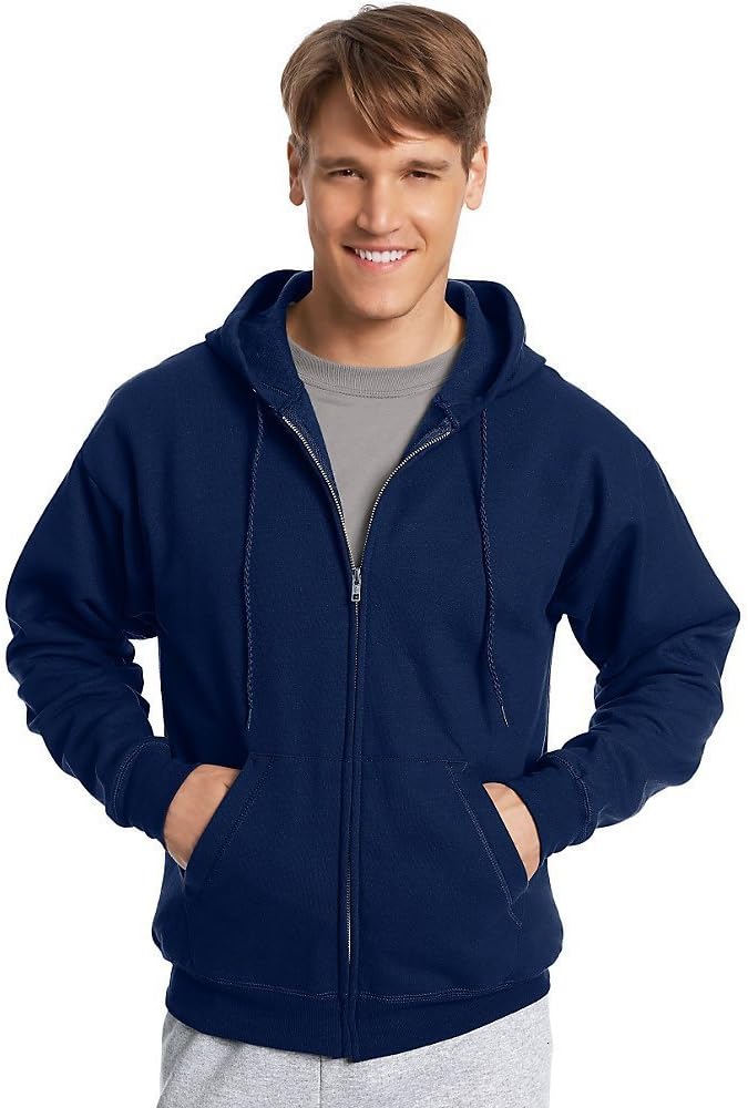 Hanes Men's Full-Zip EcoSmart Fleece Hoodie