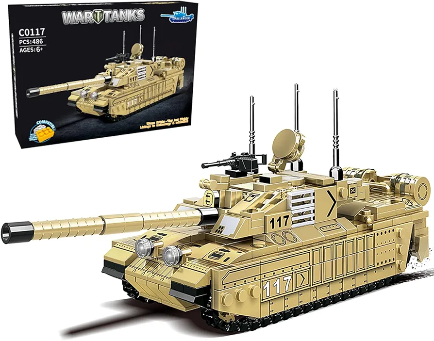 WW2 Military Tank, Challenger II Main Battle Tank Army Toys for Kids - 461pcs, Children's Educational Building Blocks set, Suitable for Ages 6+