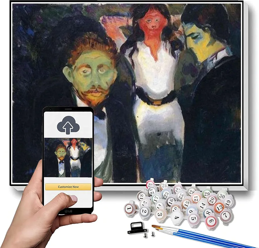 DIY Painting Kits for Adults Jealousy from The Series The Green Room Painting by Edvard Munch Arts Craft for Home Wall Decor