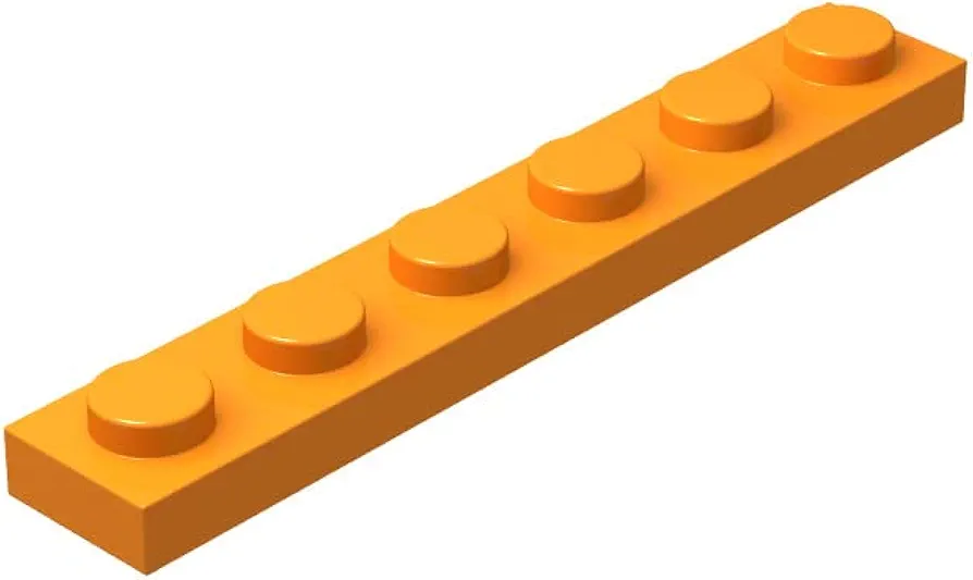 Classic Orange Plates Bulk, Orange Plate 1x6, Building Plates Flat 100 Pcs, Compatible with Lego Parts and Pieces: 1x6 Orange Plates(Color: Orange)