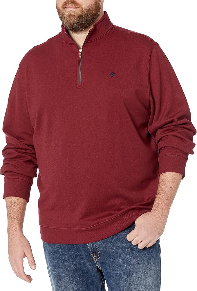 IZOD Men's Big and Tall Advantage Performance Quarter Zip Fleece Pullover Sweatshirt