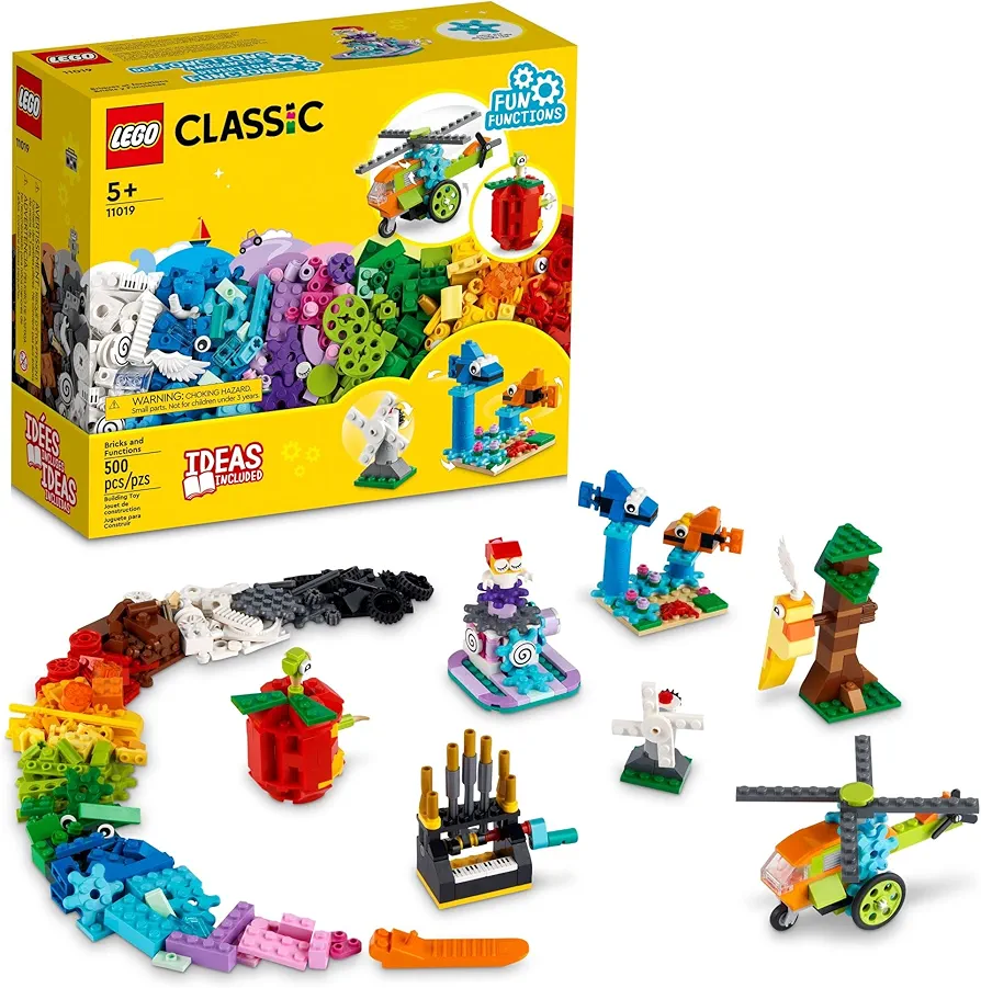 LEGO Classic Bricks and Functions 11019 Building Toy Set for Kids, Boys, and Girls Ages 5+ (500 Pieces)