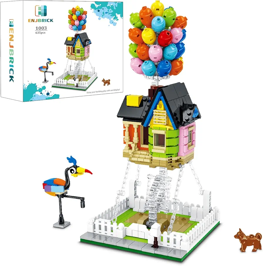 ENJBRICK Up Balloon House Building Kit for Kids Age 8-14 Yrs,Creative Building Block Set 635pcs,Girl Toys for Christmas and Birthday Gifts,Tensegrity Sculptures Building