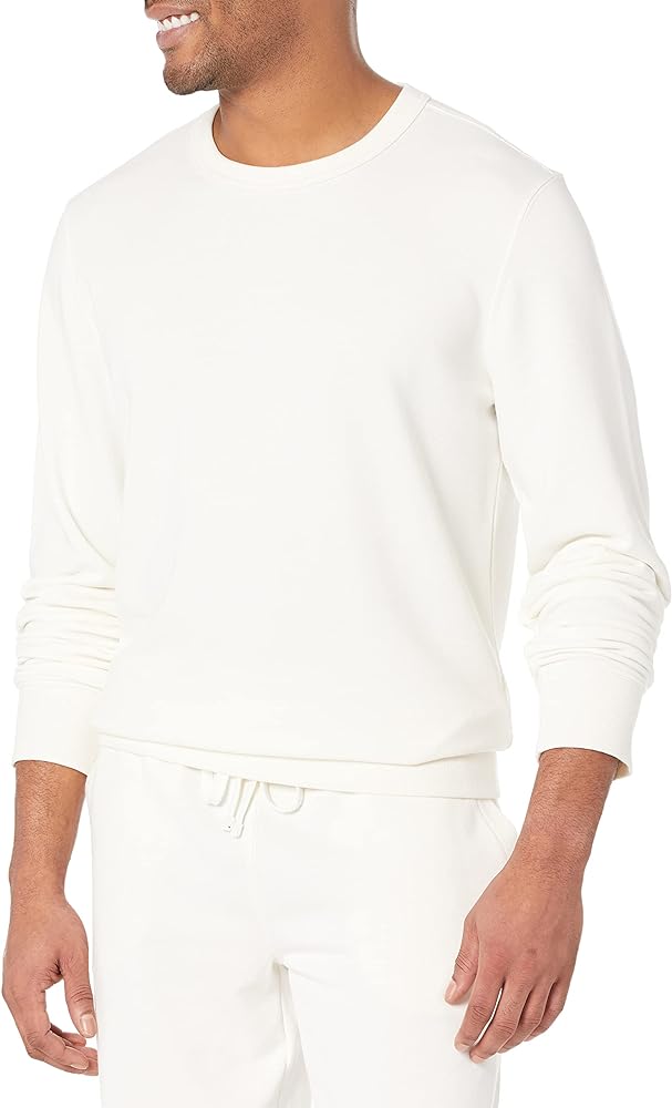 Amazon Essentials Men's Lightweight Long-Sleeve French Terry Crewneck Sweatshirt (Available in Big & Tall)