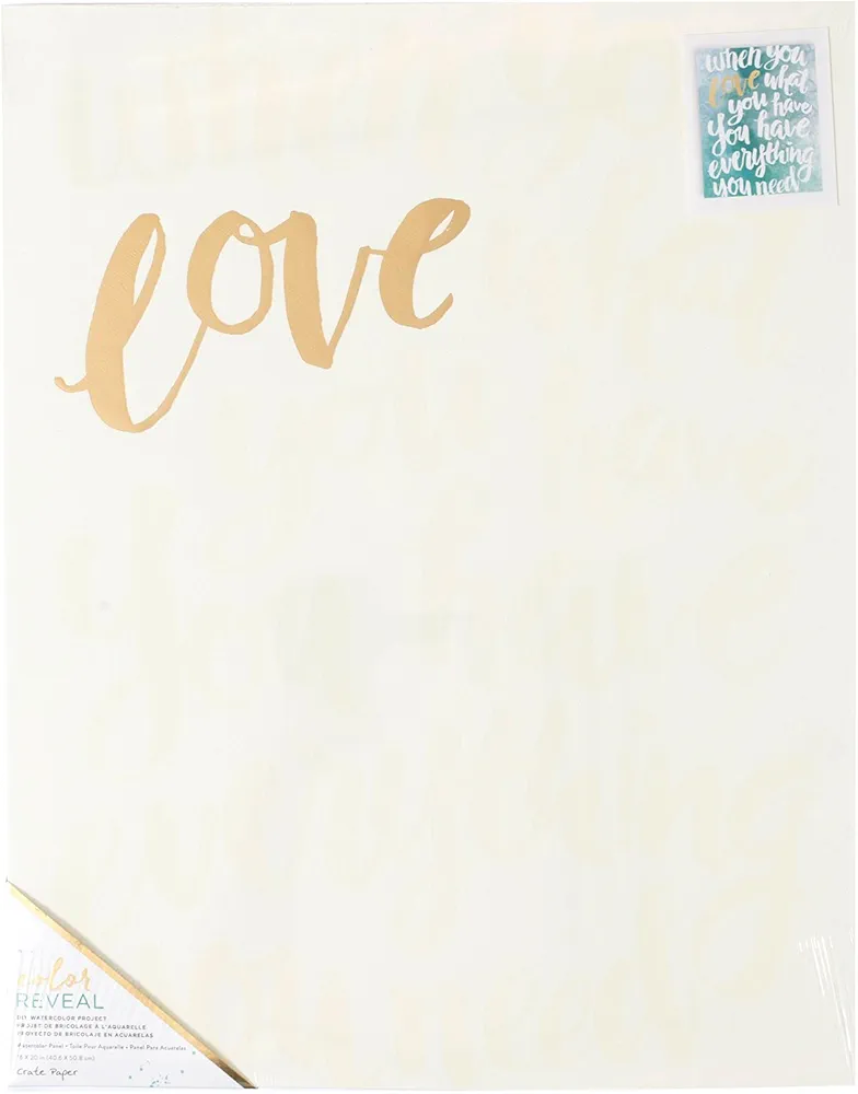 American Crafts Crate Paper Watercolor Panel Color Reveal 16 x 20 Inch When You Love