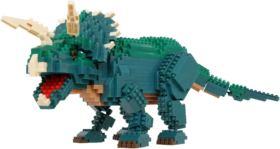 nanoblock - Dinosaurs - Dinosaur Deluxe Edition Triceratops, Advanced Hobby Series Building Kit