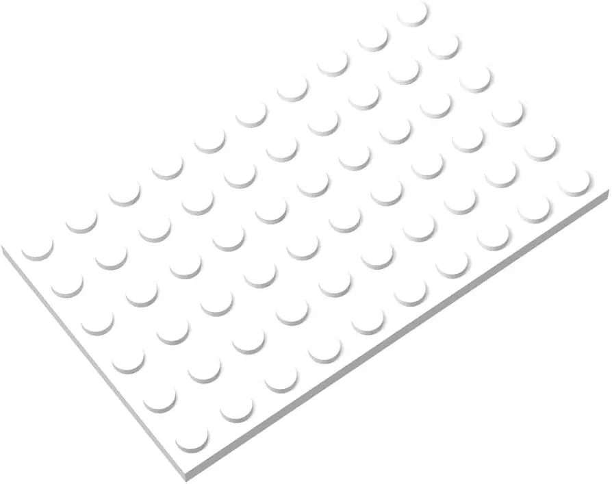 Classic White Plates Bulk, White Plate 6x10, Building Plates Flat 10 Piece, Compatible with Lego Parts and Pieces: 6x10 White Plates(Color: White)