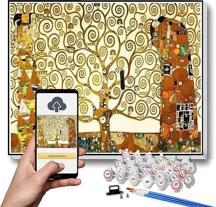 DIY Painting Kits for Adults The Tree of Life Stoclet Frieze Painting by Gustav Klimt Arts Craft for Home Wall Decor