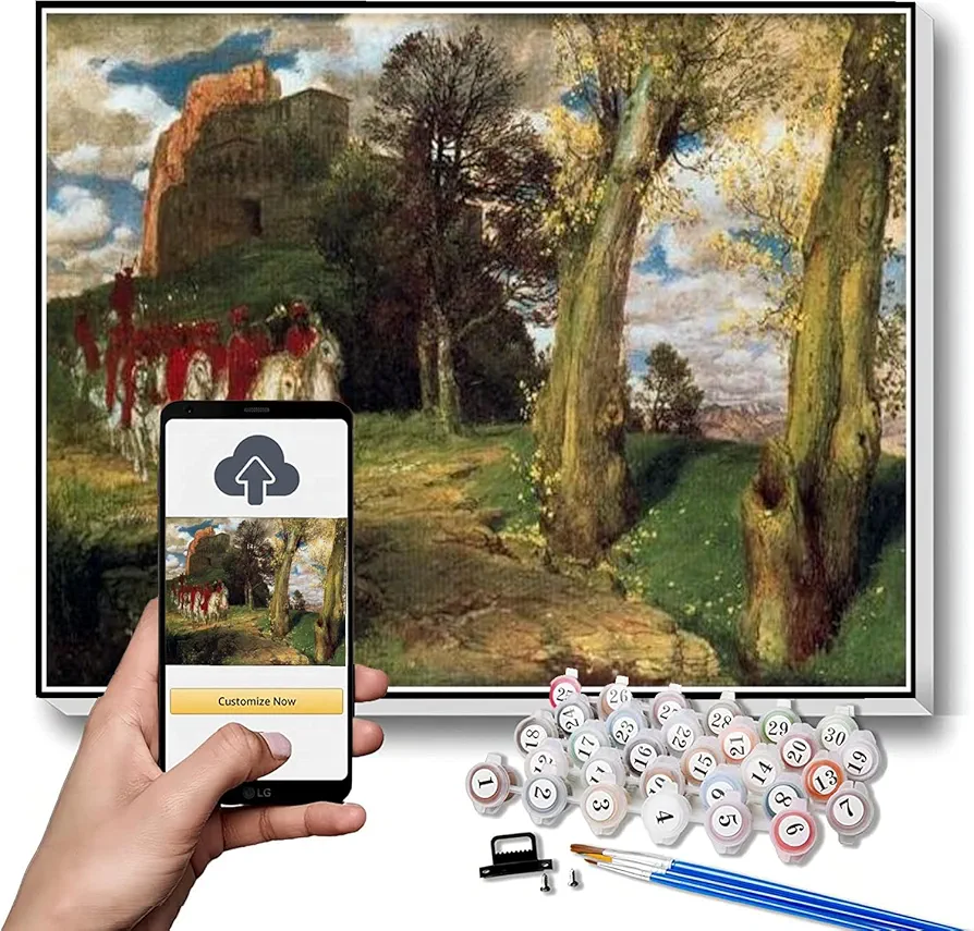 Paint by Numbers Kits for Adults and Kids Userthe Moorish Cavaliers Painting by Arnold Bocklin Arts Craft for Home Wall Decor