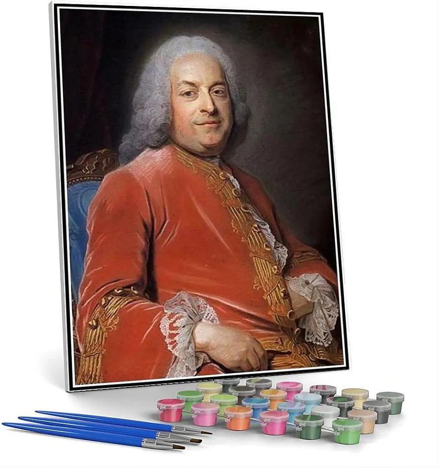 DIY Oil Painting Kit,Antoine Gaspard Grimold De La Reyniere Painting by Maurice Quentin De La Tour Arts Craft for Home Wall Decor