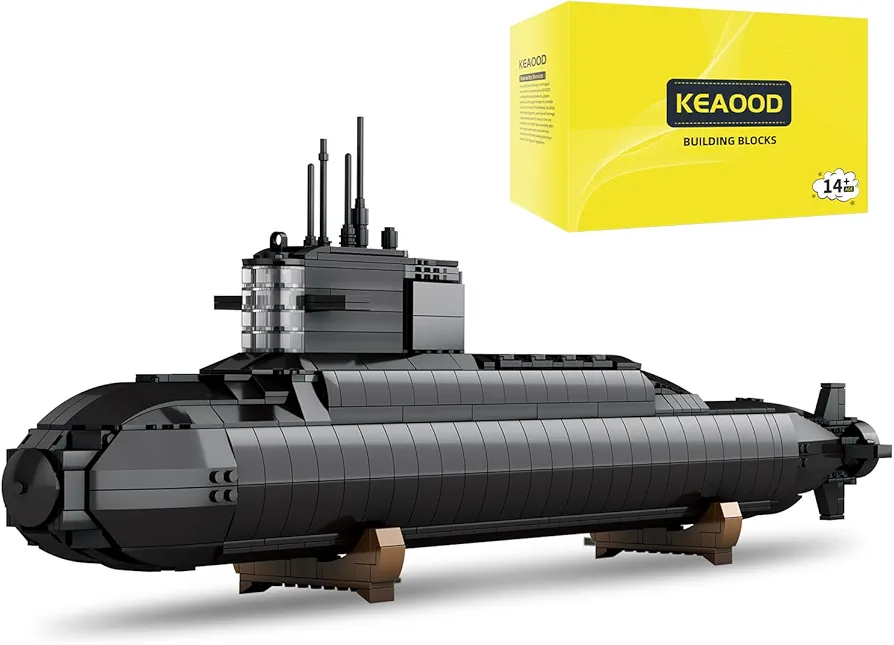 Military Nuclear Submarine Building Block Toys, 1498 PCS WW2 Army Submarine Building Toys,Office Room Decor, Submarine Model Battleship Gifts for Adults Boys Girls 6+