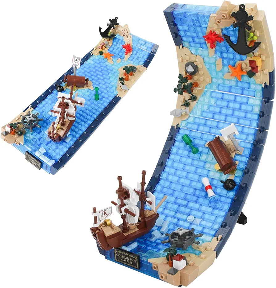 Seyaom Sailing Ship Building Block Set, Ideas Creative Sea Adventure Boat Building Set, MOC Ship Model Construction Set, STEM Educational Blocks Toys for Adults and Teens(Voyager)