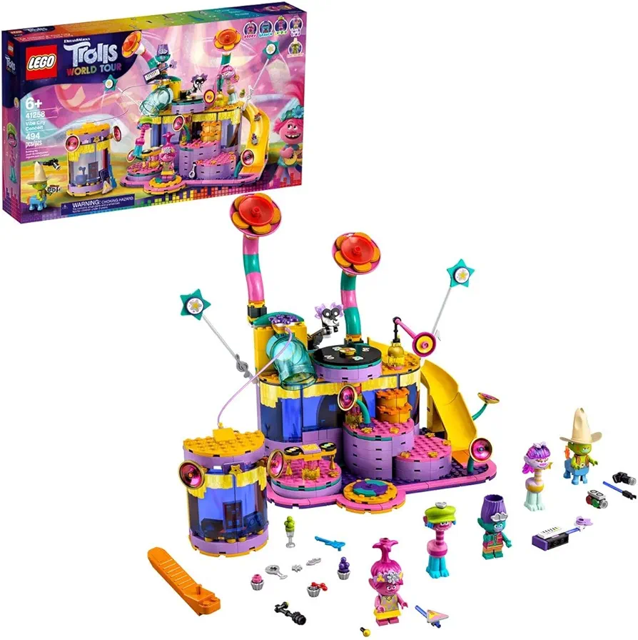 Lego Trolls World Tour Vibe City Concert (41258) Building Kit (494 Pieces)