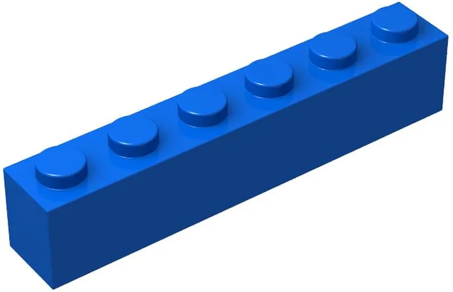 Classic Brick Block Bulk, Blue Bricks 1x8, Building Bricks Flat 50 Piece, Compatible with Lego Parts and Pieces: 1x8 Blue Bricks(Color:Blue)