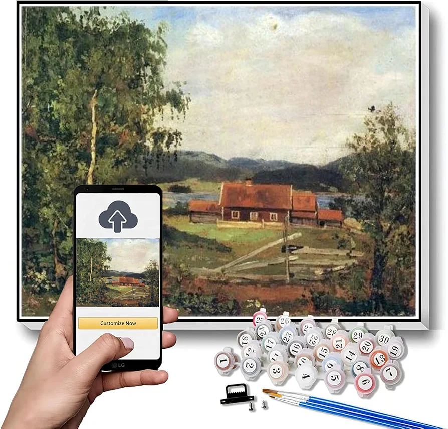 Paint by Numbers Kits for Adults and Kids Landscape Maridalen by Oslo Painting by Edvard Munch Arts Craft for Home Wall Decor