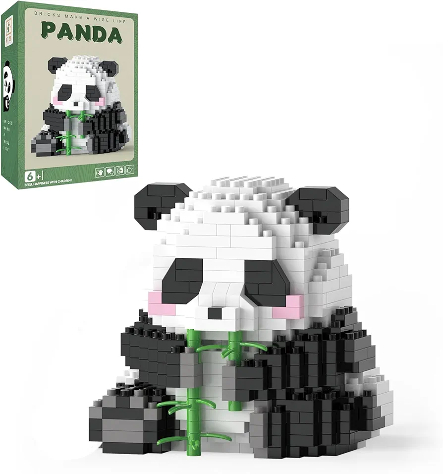 Mini Building Blocks- Bamboo Panda, Party Favors- Micro Blocks Panda Toy for Kids 6 7 8 9 10+, Mini Blocks Building Sets for Adults, Easter/Birthday for Boys and Girls(504PCS)