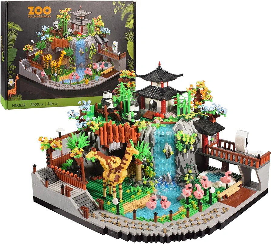 Zoo Micro Mini Bricks Desert Building Blocks,Creative Ideals Zoological Park Architecture Toy Present Model for Adults and Kids Age of 14+ 5000 PCS