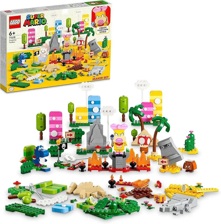 LEGO Super Mario Creative Box 71418 Toy Blocks, Present, Adventure, Boys, Girls, Ages 6 and Up