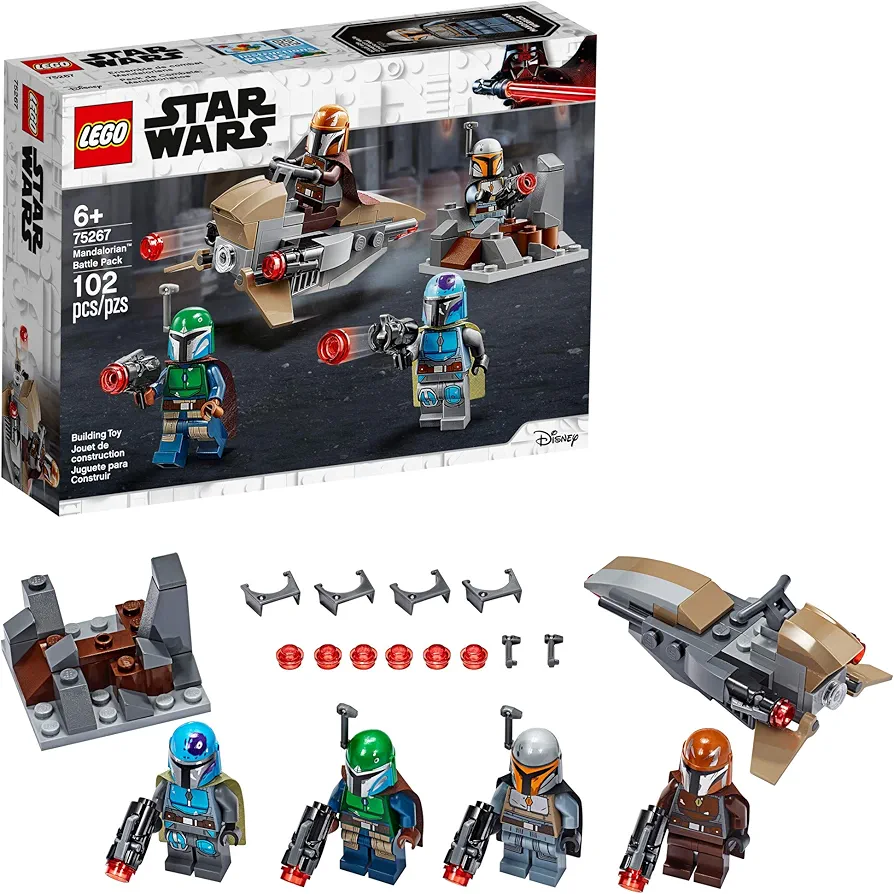 LEGO Star Wars Mandalorian Battle Pack 75267 Mandalorian Shock Troopers and Speeder Bike Building Kit; Great Gift Idea for Any Fan of Star Wars: The Mandalorian TV Series (102 Pieces)