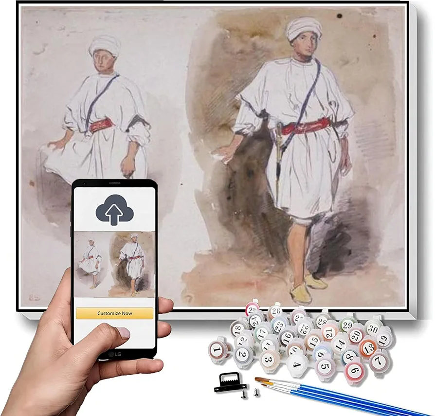 DIY Painting Kits for Adults Two Views of A Young Arab Painting by Eugene Delacroix Arts Craft for Home Wall Decor