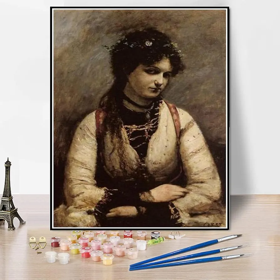 DIY Painting Kits for Adults Mademoiselle De Foudras Painting by Camille Corot Arts Craft for Home Wall Decor