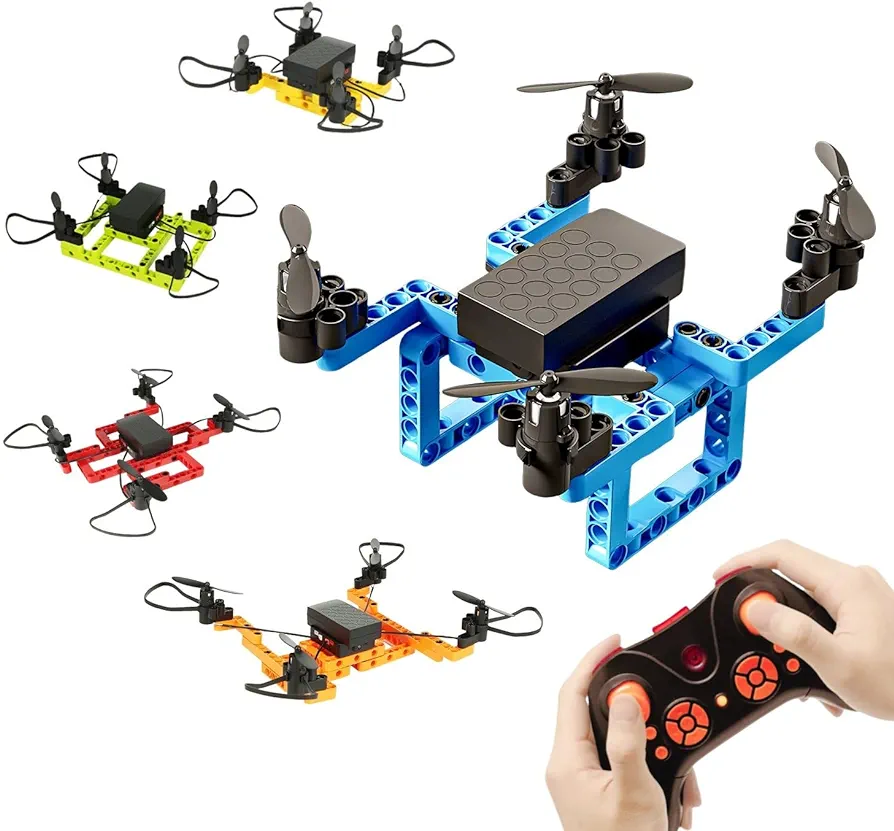 5 in 1 Building Toys Set and Mini Drones Diy Blocks Sets for Boys, Educational STEM Science Experiment, Family Activity, Birthday & Christmas Gift for Boys Girls Teens (Multicolour)