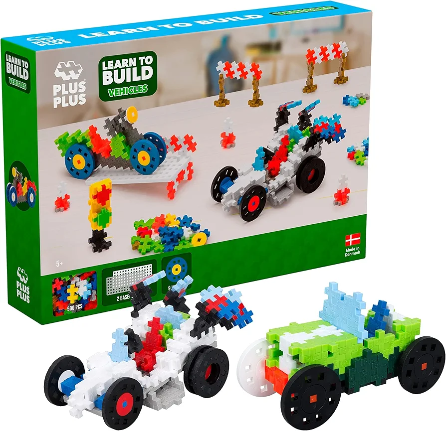 Plus-Plus 9607011 Creative Building Blocks Vehicle Set PlusPlus Go Ingenious Construction Toy 500 Pieces