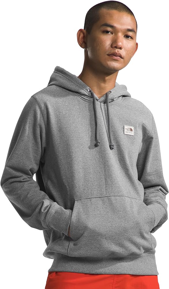 THE NORTH FACE Men's Heritage Patch Pullover Hoodie, TNF Medium Grey Heather/TNF White, XX-Large