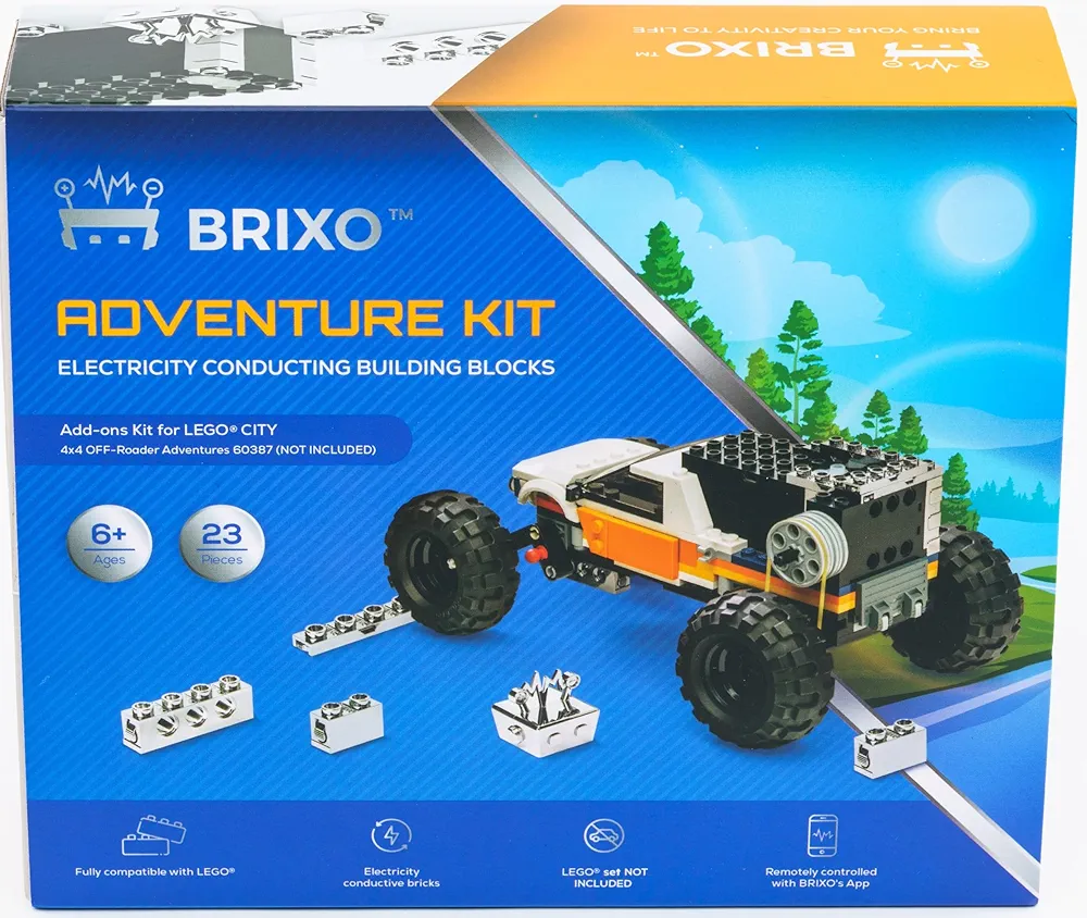 Conductive Chrome-Plated Building Bricks Kit for LegoCity 4x4 Off-Roader Truck. Compatible with 60378 Model. Not Include The Set. Bring Life to Your LegoCity 4x4 Off-Roader.