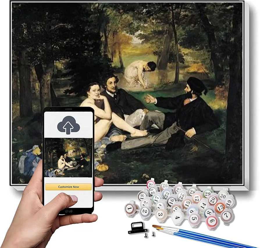 DIY Painting Kits for Adults The Luncheon On The Grass Painting by Edouard Manet Arts Craft for Home Wall Decor