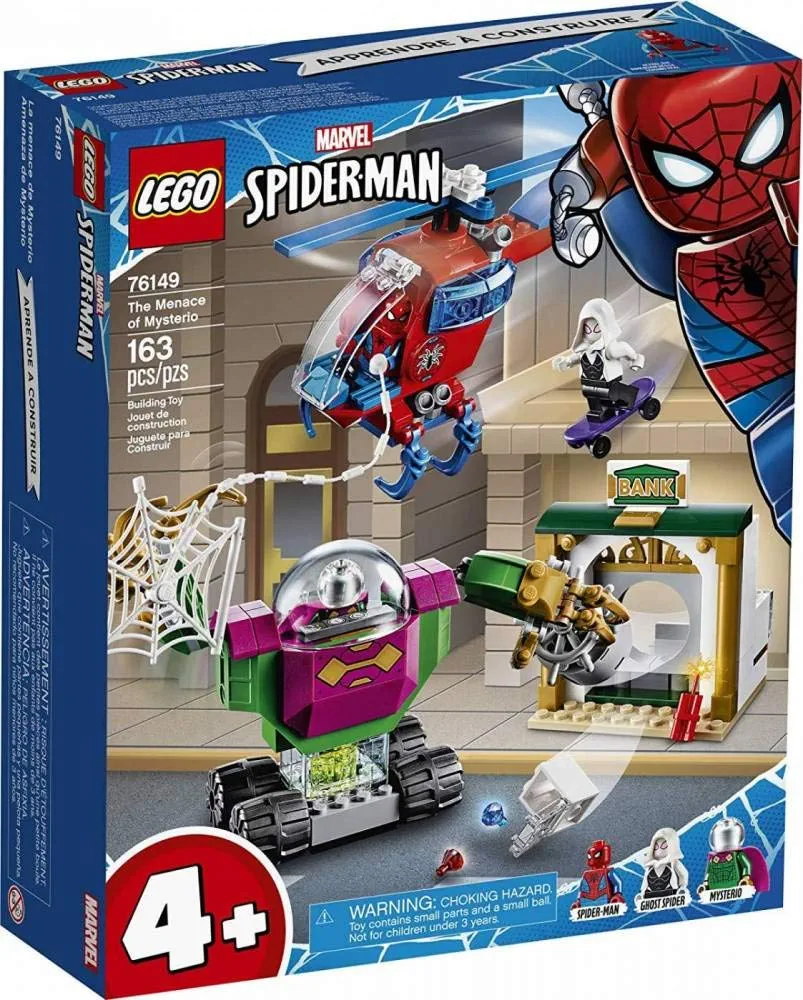 LEGO Marvel Spider-Man The Menace of Mysterio 76149 Cool Superhero Action Playset with Ghost Spider Minifigure, New 2020 (163 Pieces)