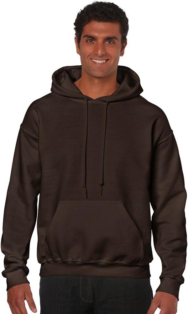 Gildan Men's Heavy Blend Drawcord Hooded Sweatshirt - Large - Dark Chocolate