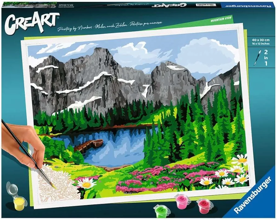 Ravensburger CreArt Mountain View Paint by Numbers Kit for Adults - 20155 - Painting Arts and Crafts for Ages 14 and Up