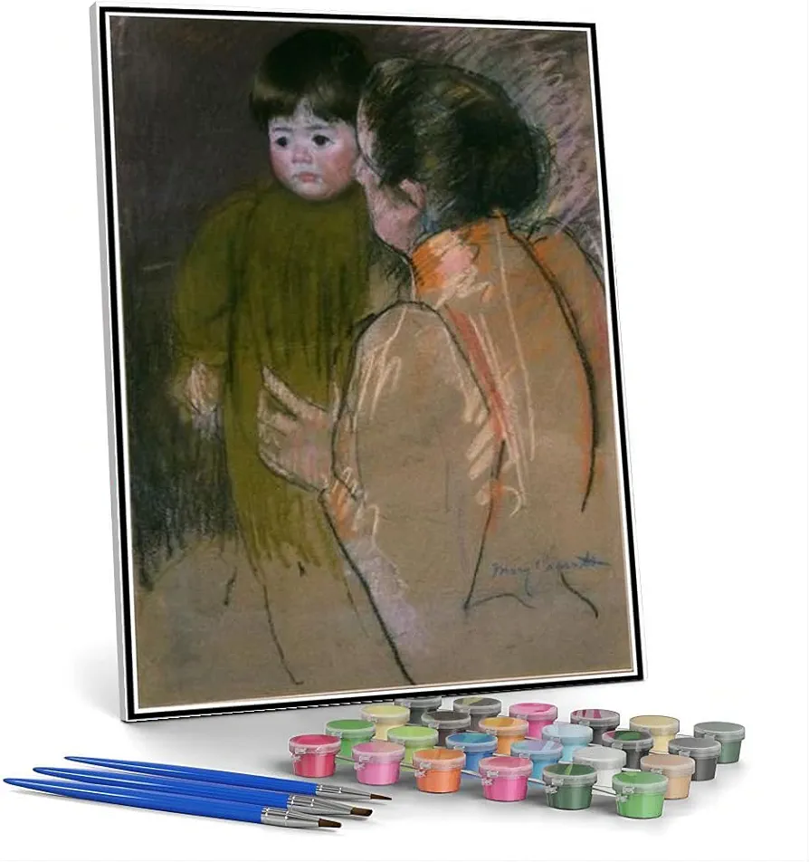 Paint by Numbers Kits for Adults and Kids Mother and Child Painting by Mary Stevenson Cassatt Arts Craft for Home Wall Decor