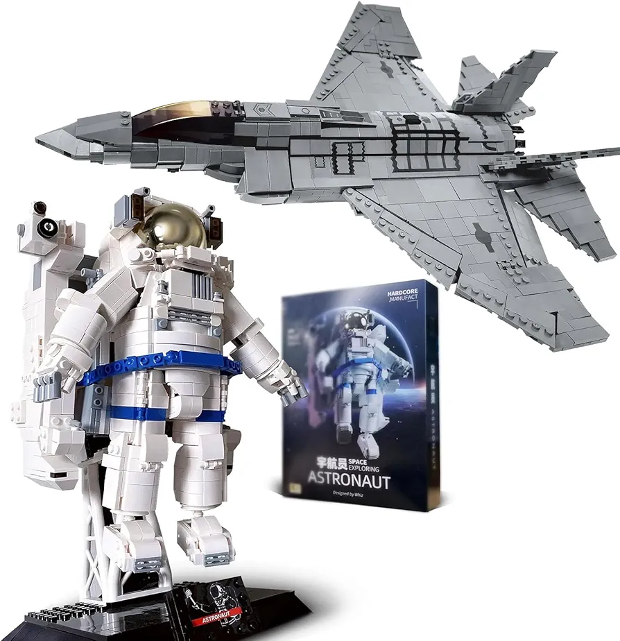 F35 Fighter Jet 1355pcs 17inches-XL with Astronaut XL Building Block Toys (Bundle Set)