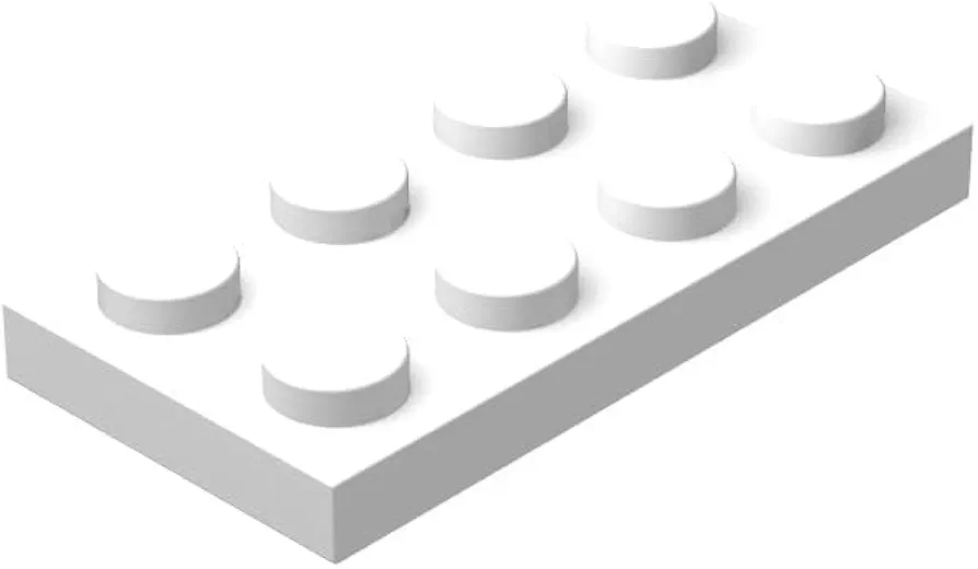 White 2x4 Plates Bulk, 100 Piece Classic Building Plates 2x4, Compatible with Lego Parts and Pieces(Color:White)