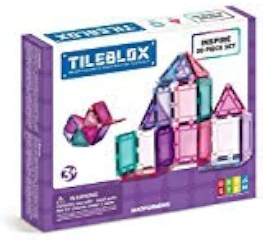 Tileblox Inspire (20 Piece) Set Magnetic Building Blocks, Educational Magnetic Tiles Kit , Magnetic Construction STEM Toy Set