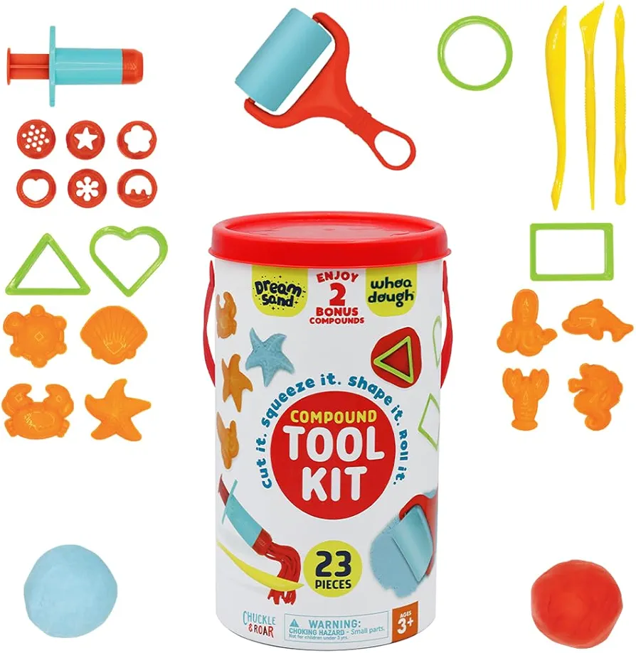 Chuckle & Roar - Compound Tool Kit - Easy to Hold Tools for Sculpting - Must Have for Arts and Crafts - Ages 3 and up, Medium