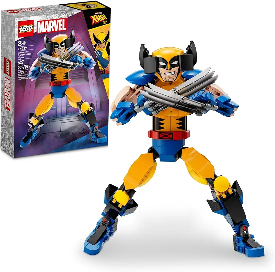 LEGO Marvel Wolverine Construction Figure 76257 Buildable Marvel Action Figure, Fully Jointed Marvel Collectible with 6 Claw Elements for Play and Display, X-Men Super Hero Gift for Kids Ages 8-12