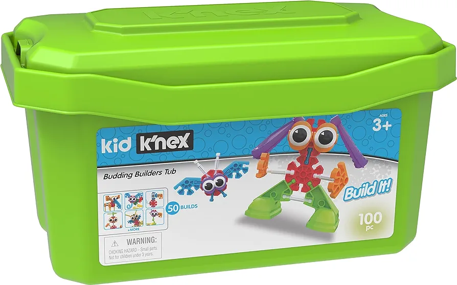 KID K’NEX – Budding Builders Building Set – 100 Pieces – Ages 3 and Up – Preschool Educational Toy