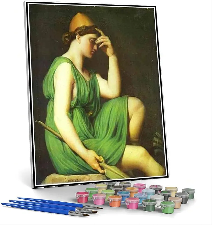 Paint by Numbers Kits for Adults and Kids Odysseus Study for The Triumph of Homer Painting by Jean Auguste Dominique Ingres Arts Craft for Home Wall Decor